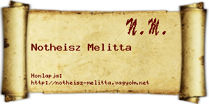 Notheisz Melitta névjegykártya